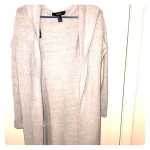 Long Hooded Grey Cardigan